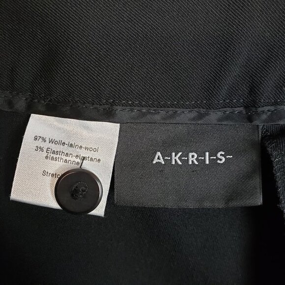 Akris Black Wool Blend Ankle Dress Pants Minimalist Classic Work Staple Size 8 - Picture 7 of 8